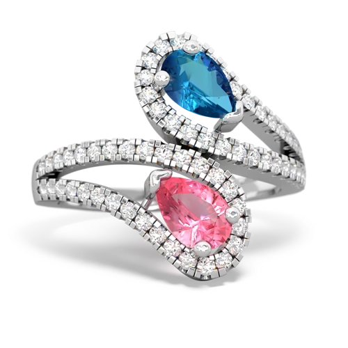 london topaz-pink sapphire pave swirls ring