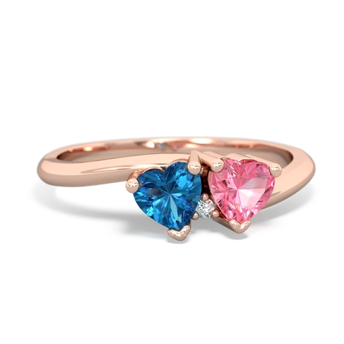london topaz-pink sapphire sweethearts promise ring