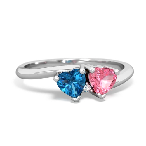 london topaz-pink sapphire sweethearts promise ring