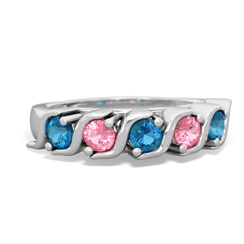 london topaz-pink sapphire timeless ring