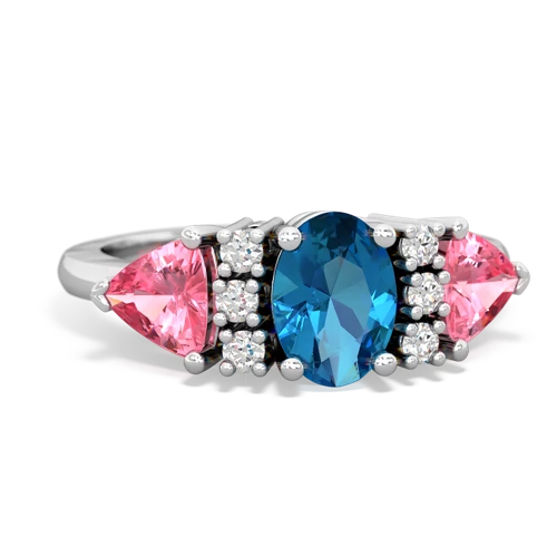 london topaz-pink sapphire timeless ring