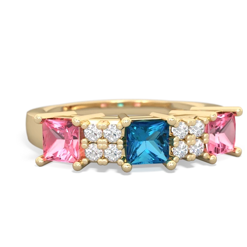 london topaz-pink sapphire timeless ring