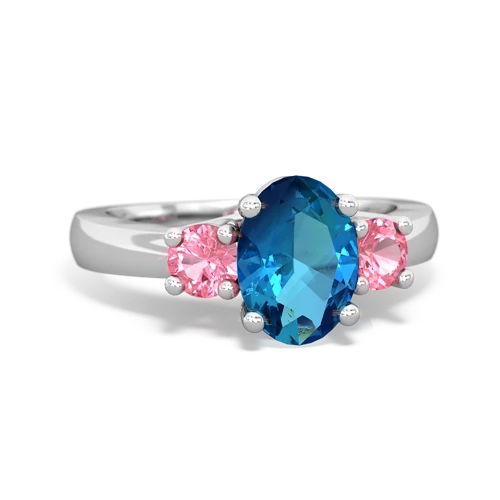 london topaz-pink sapphire timeless ring