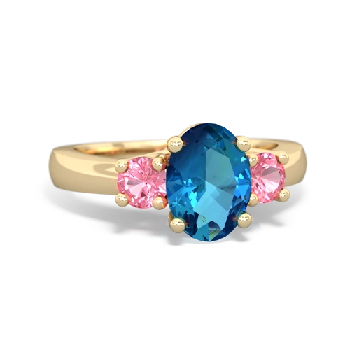 london topaz-pink sapphire timeless ring