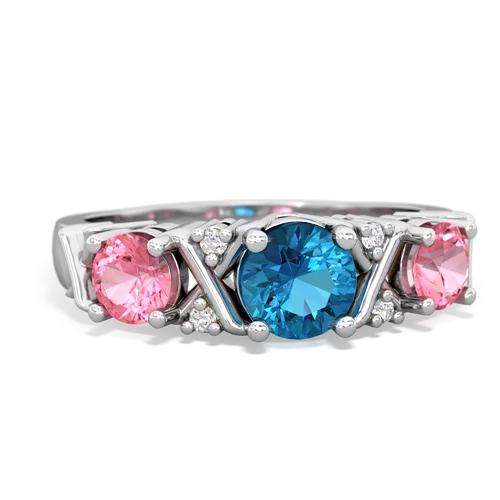 london topaz-pink sapphire timeless ring