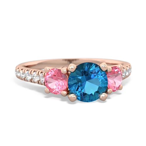 london topaz-pink sapphire trellis pave ring