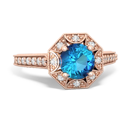 London Topaz Art-Deco Starburst Genuine London Blue Topaz ring Ring