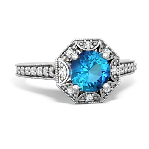 London Topaz Art-Deco Starburst Genuine London Blue Topaz ring Ring