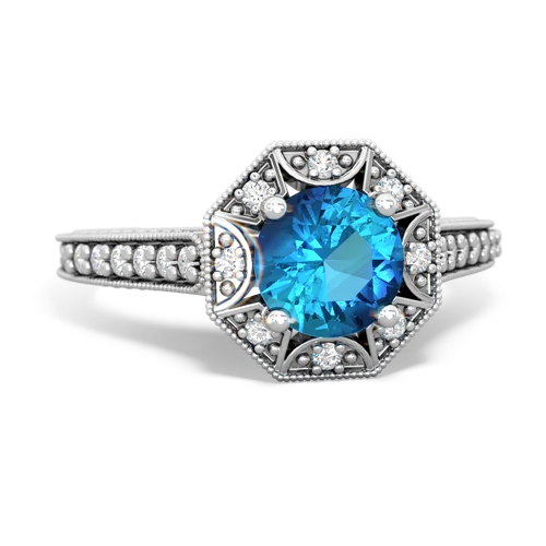 london topaz antique hexagon ring