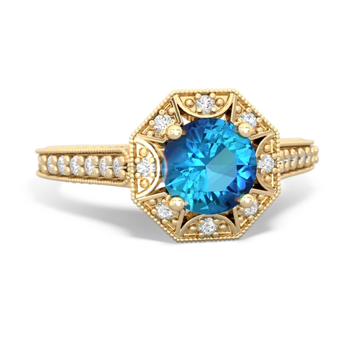 london topaz antique hexagon ring