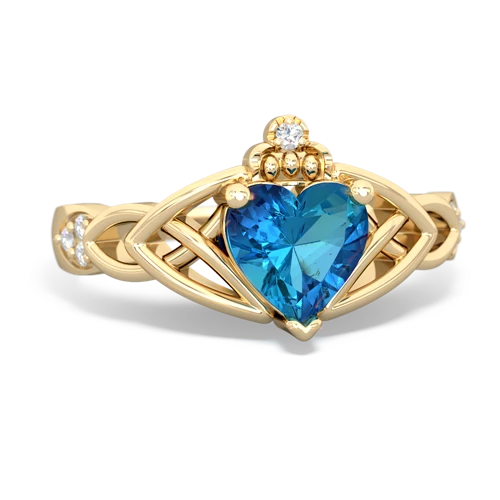 London Topaz Claddagh Trinity Knot Genuine London Blue Topaz ring Ring
