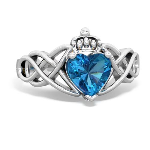 London Topaz Claddagh Celtic Knot Genuine London Blue Topaz ring Ring