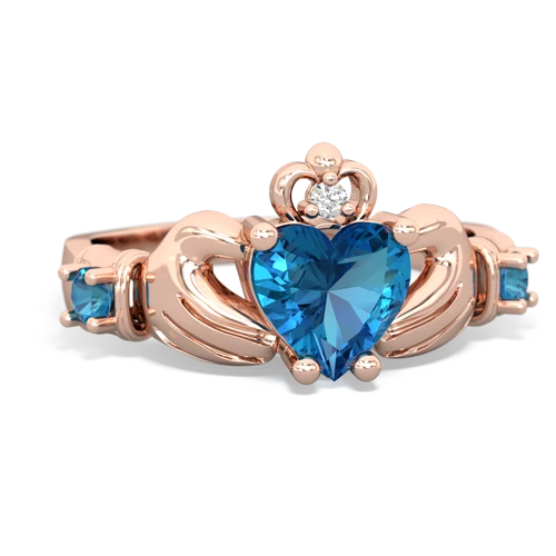 London Topaz Genuine London Blue Topaz with  and  Claddagh ring Ring