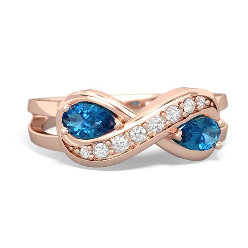 London Topaz Diamond Infinity Genuine London Blue Topaz ring Ring