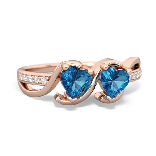 london topaz double heart ring