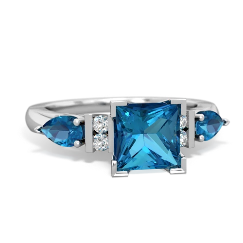 London Topaz Genuine London Blue Topaz with  and  Engagement ring Ring
