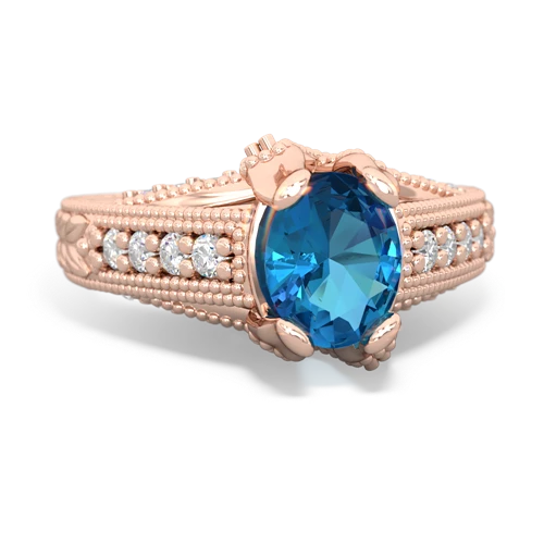 London Topaz Antique Style Genuine London Blue Topaz ring Ring