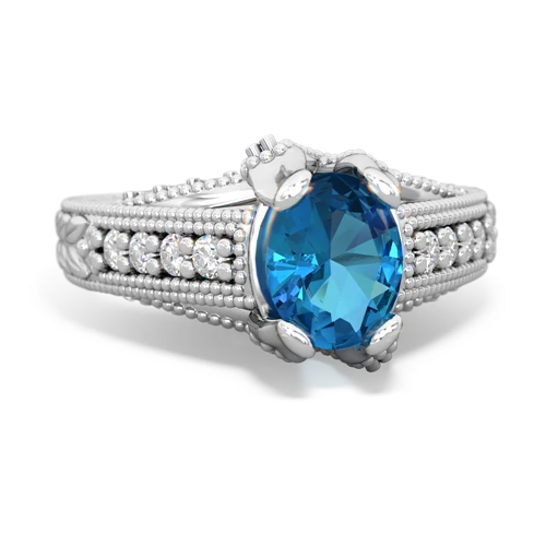 London Topaz Antique Style Genuine London Blue Topaz ring Ring