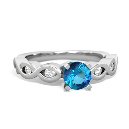 London Topaz Infinity Engagement Genuine London Blue Topaz ring Ring