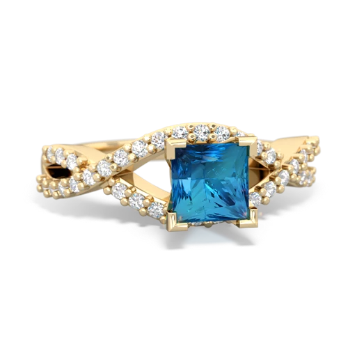 London Topaz Diamond Twist Genuine London Blue Topaz ring Ring