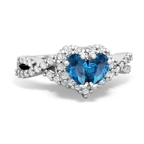 London Topaz Diamond Twist Genuine London Blue Topaz ring Ring