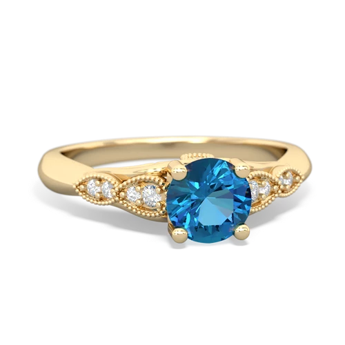 london topaz filigree milgrain ring