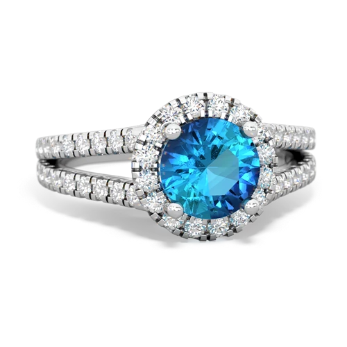 london topaz halo pave ring