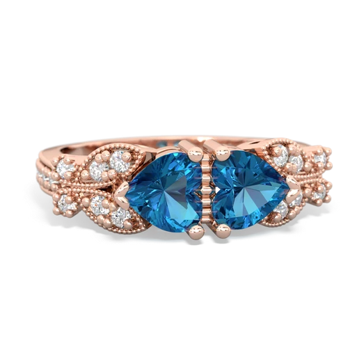 London Topaz Diamond Butterflies Genuine London Blue Topaz ring Ring