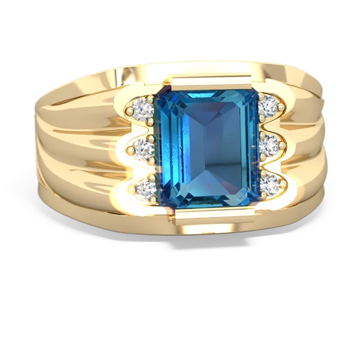 London Topaz Men's Genuine London Blue Topaz ring Ring