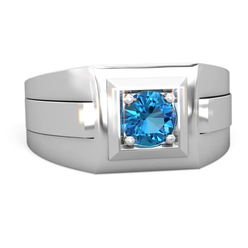 london topaz mens round ring