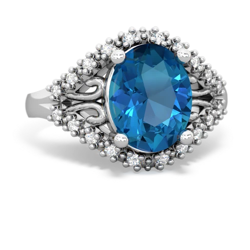London Topaz Antique Style Genuine London Blue Topaz ring Ring