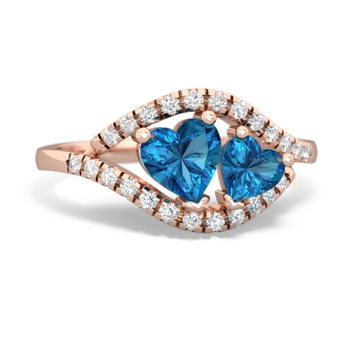 London Topaz Mother and Child Genuine London Blue Topaz ring Ring