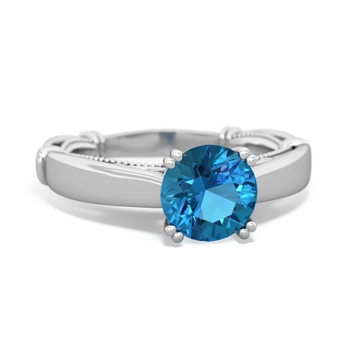 london topaz ornate solitaire ring