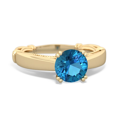 london topaz ornate solitaire ring