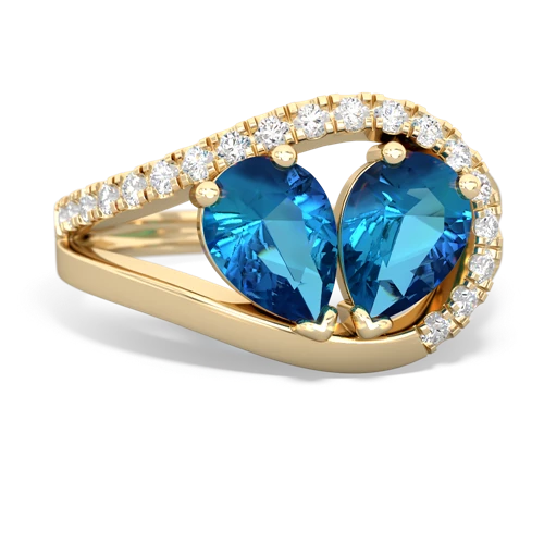 London Topaz Nestled Heart Keepsake Genuine London Blue Topaz ring Ring