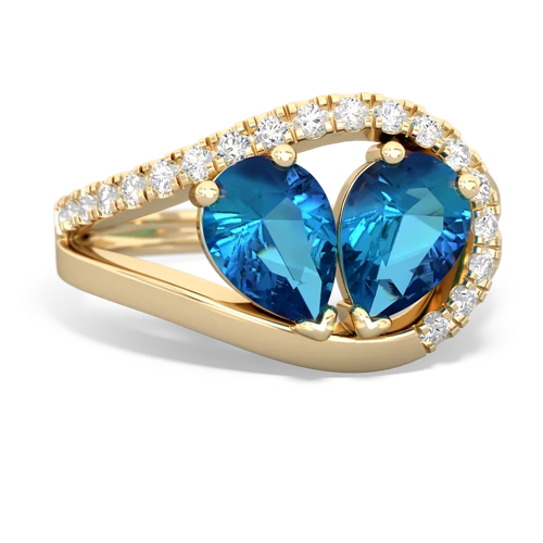 london topaz pave heart ring