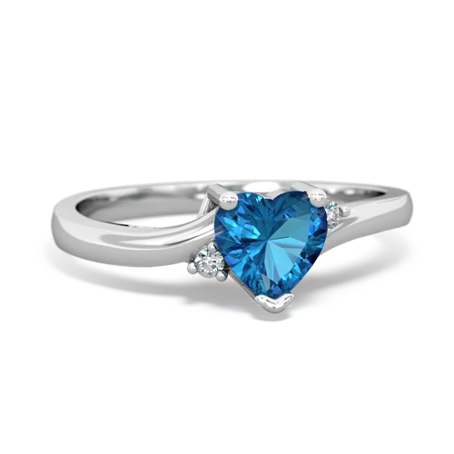 London Topaz Delicate Heart Genuine London Blue Topaz ring Ring