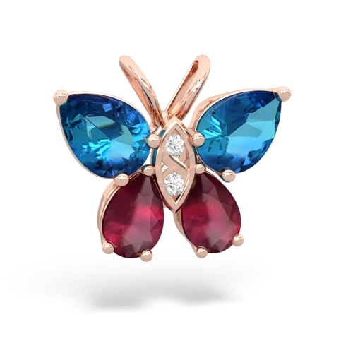 london topaz-ruby butterfly pendant