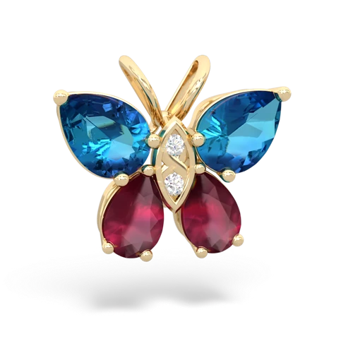 london topaz-ruby butterfly pendant