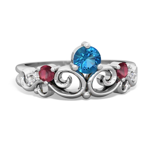 london topaz-ruby crown keepsake ring