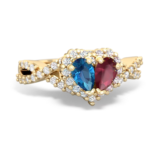 london topaz-ruby engagement ring