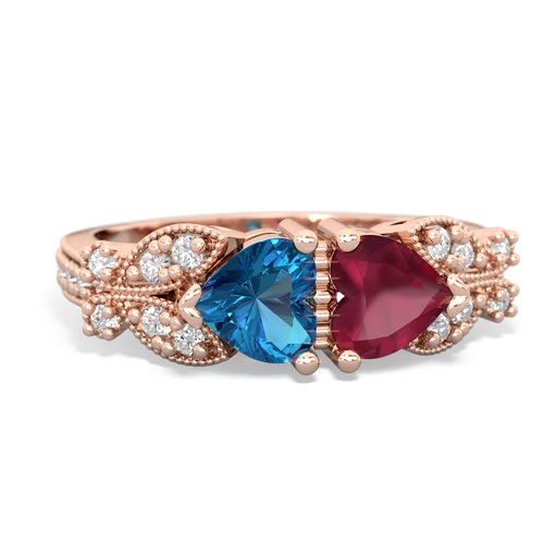 london topaz-ruby keepsake butterfly ring