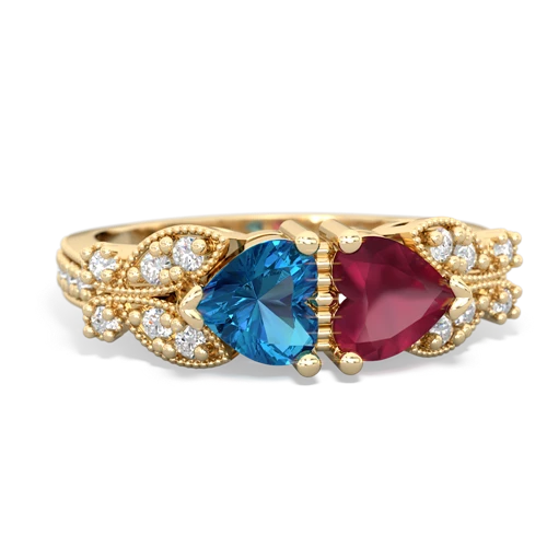 london topaz-ruby keepsake butterfly ring