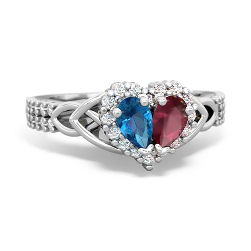 london topaz-ruby keepsake engagement ring