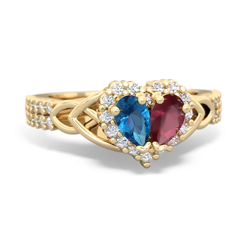 london topaz-ruby keepsake engagement ring