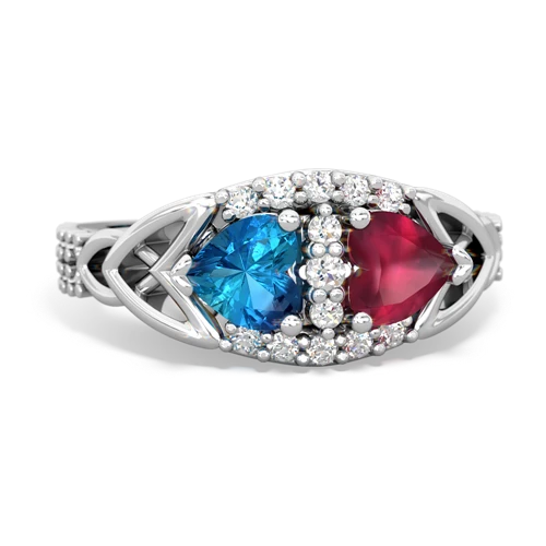 london topaz-ruby keepsake engagement ring