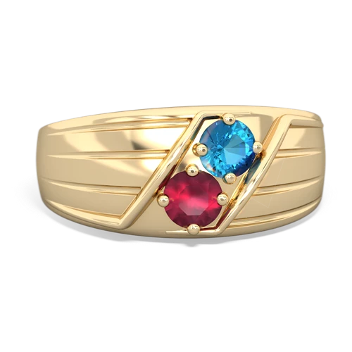 london topaz-ruby mens ring