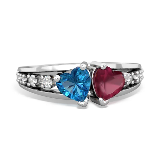 london topaz-ruby modern ring