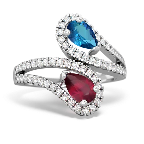 london topaz-ruby pave swirls ring