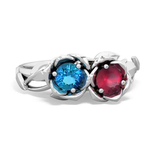 london topaz-ruby roses ring